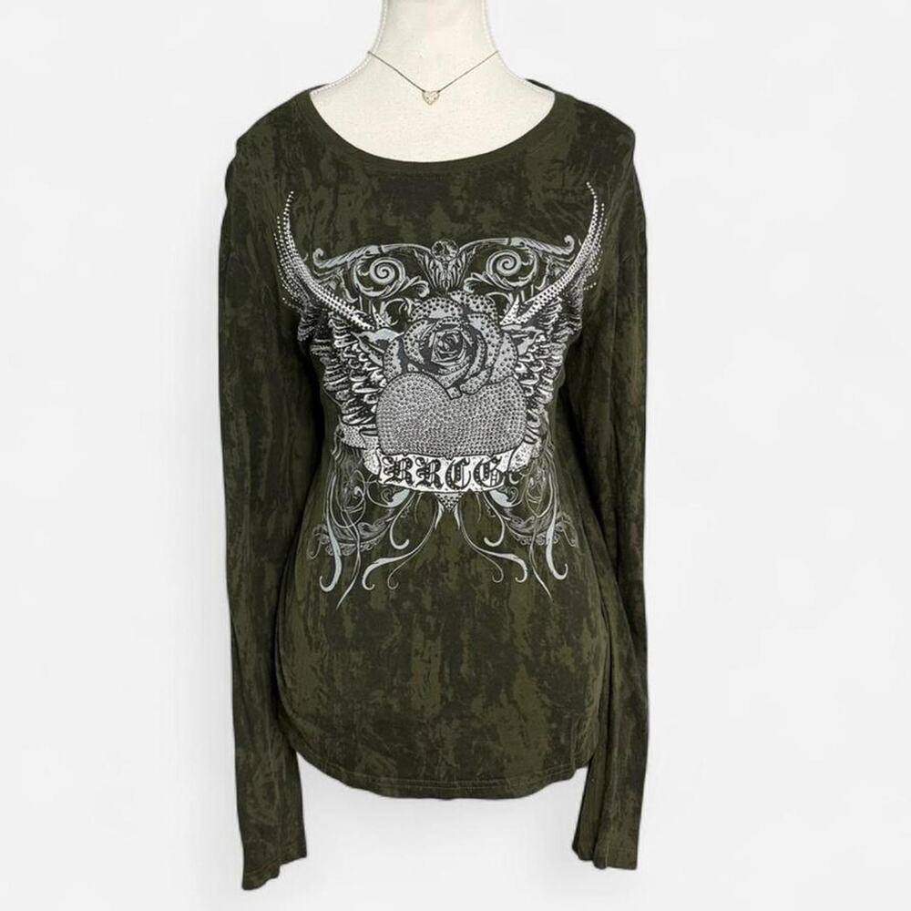Vintage Y2K Gothic Grunge Mcbling Rock N Roll Cowgirl graphic long sleeve